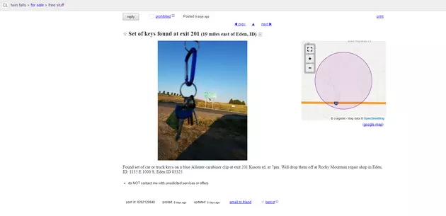 Did You Lose Your Keys at Exit 201 Near Eden, Idaho?